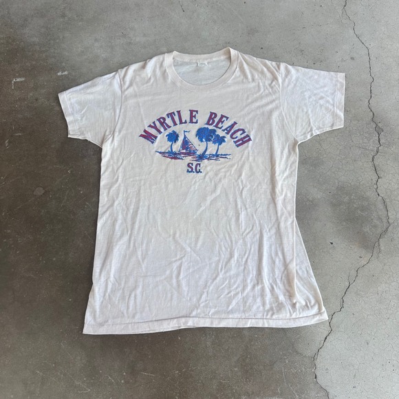 Tropix Togs Other - Tropix Togs Myrtle Beach T-Shirt Mens XL White Excellent Vintage Single Stitch